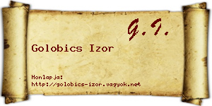 Golobics Izor névjegykártya